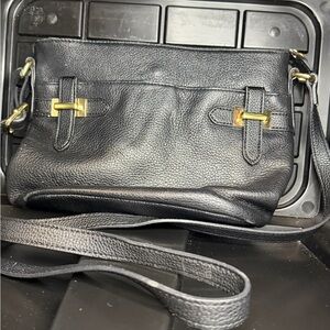 Giani Bernini Elegant Black Leather Shoulder Bag